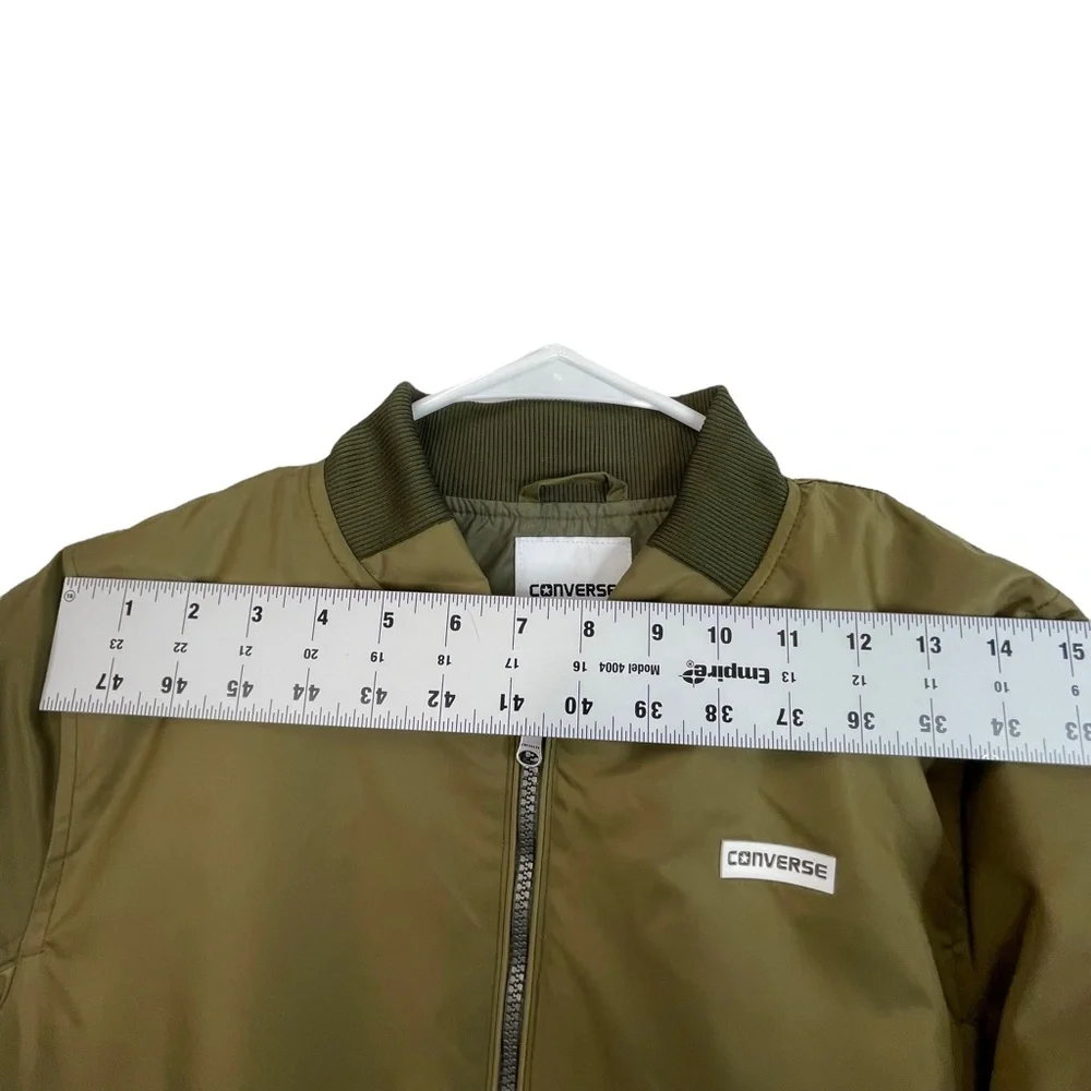 CONVERSE Green Varsity Nylon Bomber Jacket Boys Size: L (12-13 YRS)